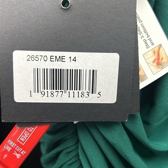 IEENA FOR MAC DUGGAL 26570 NWT Ruched Jersey Drop Shoulder Foldover Gown - Picture 7 of 9